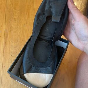 Lightly worn Yodi Samra beige and black shoes